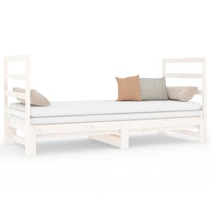 vidaXL Pull-out Day Bed without Mattress White 2x(90x190) cm