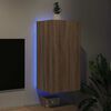 vidaXL TV Wall Cabinet with LED Lights Sonoma Oak 40.5x35x80 cm