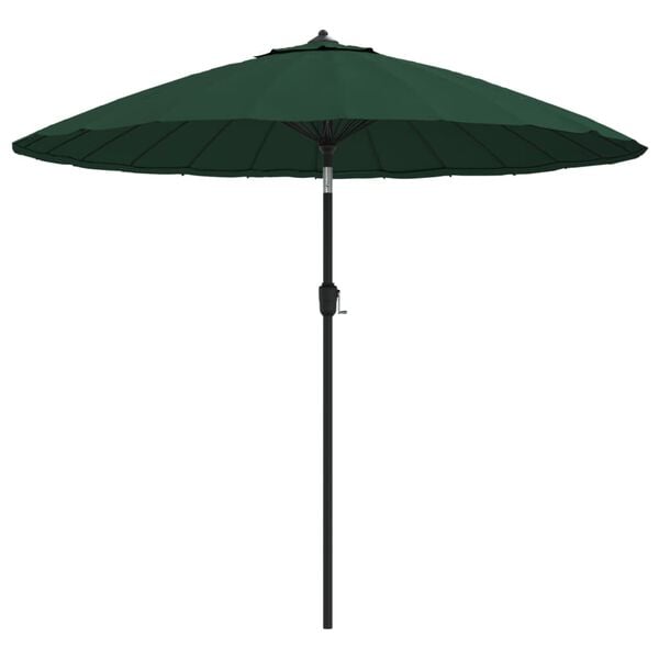 vidaXL Garden Parasol with Aluminium Pole 270 cm Green