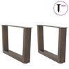 vidaXL Coffee Table Legs V-Shape 2 pcs Natural Steel 50x(30-31.3) cm Steel