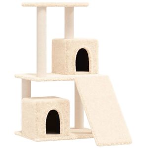 vidaXL Cat Tree with Sisal Scratching Posts Cream 82 cm