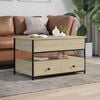 vidaXL Coffee Table Sonoma Oak 85x50x50 cm Engineered Wood and Metal
