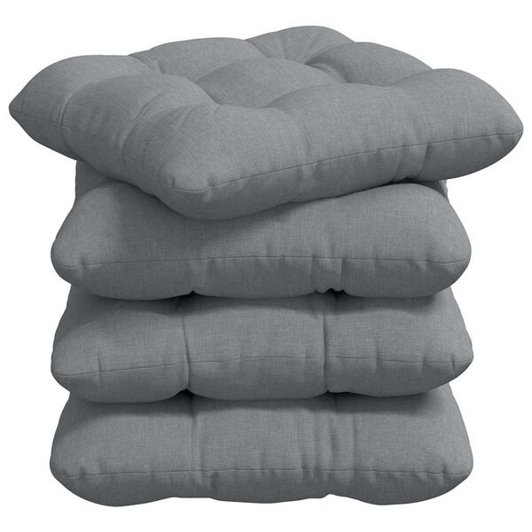 vidaXL Seat Cushions 4 pcs Light Grey 45 x 45 x 12 cm Fabric