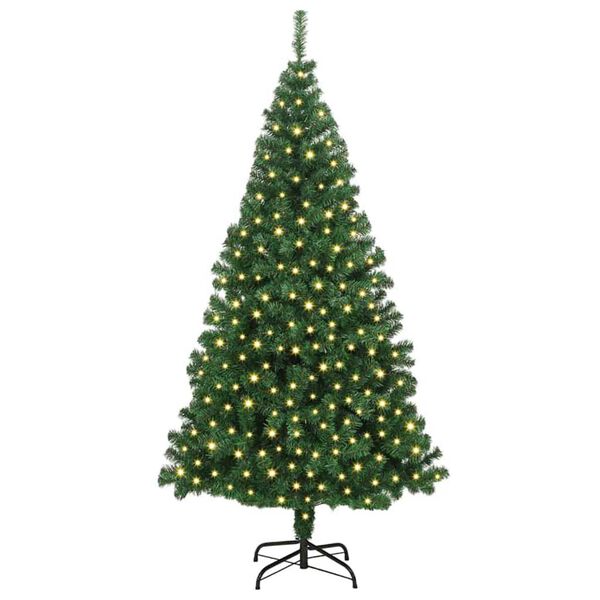 vidaXL Artificial Christmas Tree with 300 LEDs with Stand Green 180 cm