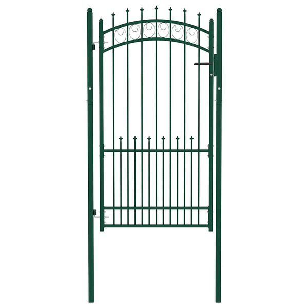 vidaXL Fence Gate Emmen with Spikes Steel 104x134.5 cm Green