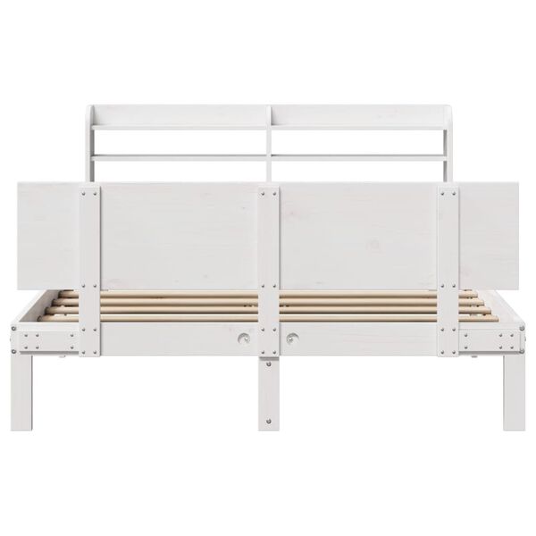 vidaXL Bed Frame with Headboard without Mattress White 120x200 cm