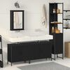 vidaXL Bathroom Furniture Set with Shelf 4 pcs Black Engineered wood