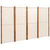 vidaXL 4-Panel Room Divider Cream White 280x180 cm