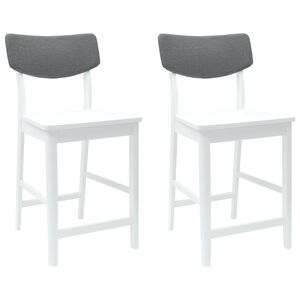 vidaXL Dining Chairs 2 pcs Solid Rubber Wood White 48 x 49 x 95 cm