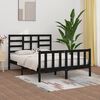 vidaXL Bed Frame without Mattress Black 150x200 cm King Size Solid Wood