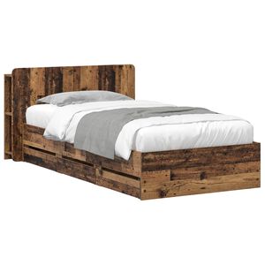 vidaXL Bed Frame with Storage Old Wood 80 x 200 cm Engineered Wood