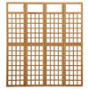 vidaXL 4-Panel Room Divider/Trellis Solid Fir Wood 161x180 cm