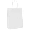 vidaXL Paper Bags 50 pcs with Handles White 21x11x28 cm