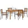 vidaXL Garden Dining Set 5 pcs Black Solid Acacia Wood