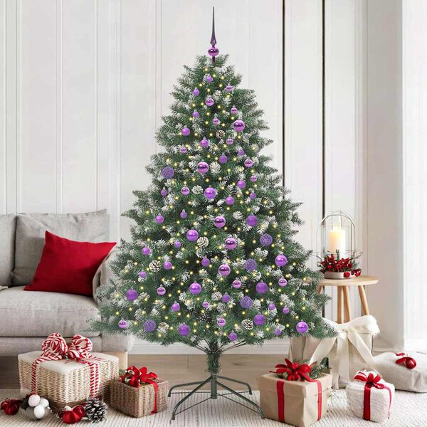 vidaXL Artificial Christmas Tree with 300 LEDs with Stand Green 180 cm