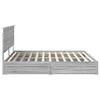 vidaXL Storage Bed Grey Sonoma 200 x 200 cm Engineered Wood