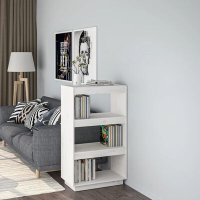 vidaXL Book Cabinet/Room Divider White 60x35x103 cm Solid Wood Pine