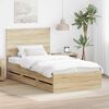 vidaXL Bed Frame with Headboard Sonoma Oak 100 x 200 cm Engineer Wood