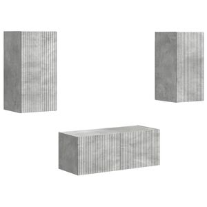 vidaXL TV Cabinet Set Wall-mounted 6 pcs Concrete Grey Engineered Wood