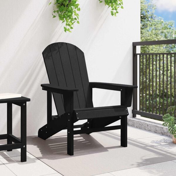 vidaXL Adirondack Chair Black 82 x 74 x 92 cm HDPE