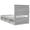 vidaXL Bed Frame with Drawer Grey Sonoma 90 x 200 cm Solid Pine Wood