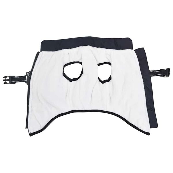 vidaXL Dog Coat with Harness Navy Blue S Fleece and Polyester