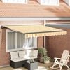 vidaXL Retractable Awning Manual Yellow and White 300 x 250 cm