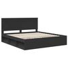 vidaXL Bed Frame with Headboard Black 180 x 200 cm Solid Pine Wood