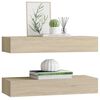 vidaXL Wall-mounted Drawer Shelves 2 pcs Oak 60x23.5x10cm MDF