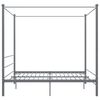 vidaXL Canopy Bed Frame without Mattress Grey Metal 200x200 cm