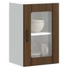 vidaXL Kitchen Wall Cabinet with Glass Door Lucca Brown Oak