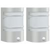 vidaXL Outdoor Wall Lights with Sensors 2pcs Silver Stainless Steel