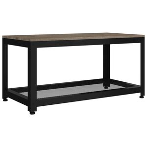 vidaXL Coffee Table Grey and Black 90x45x45 cm MDF and Iron