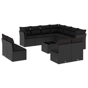 vidaXL Garden Sofa Set | Black