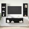 vidaXL TV Cabinet Set Wall-mounted 3 pcs Black Oak Engineered Wood