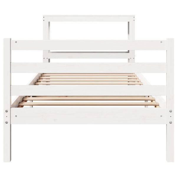 vidaXL Bed Frame without Mattress White 90x200 cm Solid Wood Pine