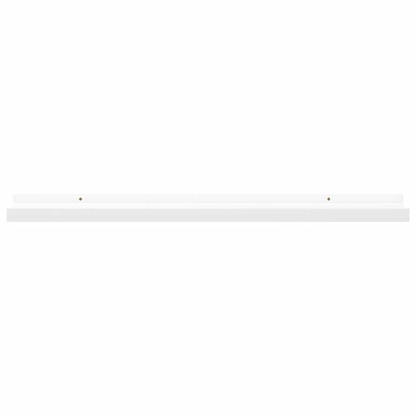 vidaXL Picture Frame Ledge Shelves 2 pcs White 80x9x3 cm MDF