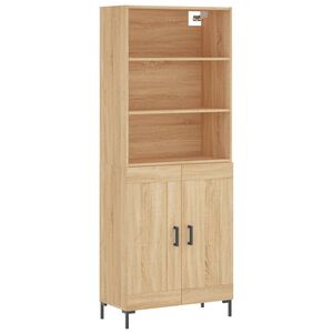 vidaXL Highboard Sonoma Oak 69.5x34x180 cm Engineered Wood