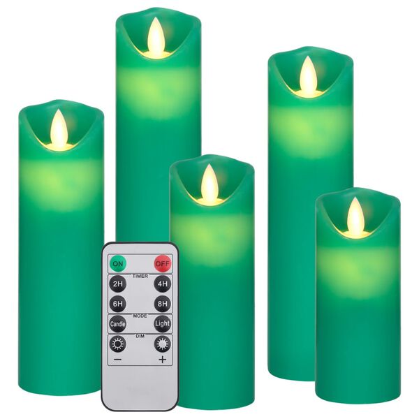 vidaXL 5 Piece Electric LED Candle Set with Remote Control Warm White