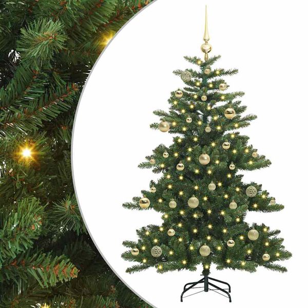 vidaXL Artificial Hinged Christmas Tree Green 150 cm PVC and Steel