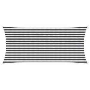 vidaXL Sunshade Sail Anthracite and White 2 x 5 m HDPE