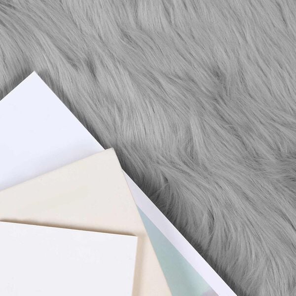 vidaXL Faux Sheepskin Rug Tafalla Grey 160 x 160 cm Polyester