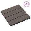 vidaXL Decking Tile 11 pcs Dark Brown 30 x 30 cm WPC