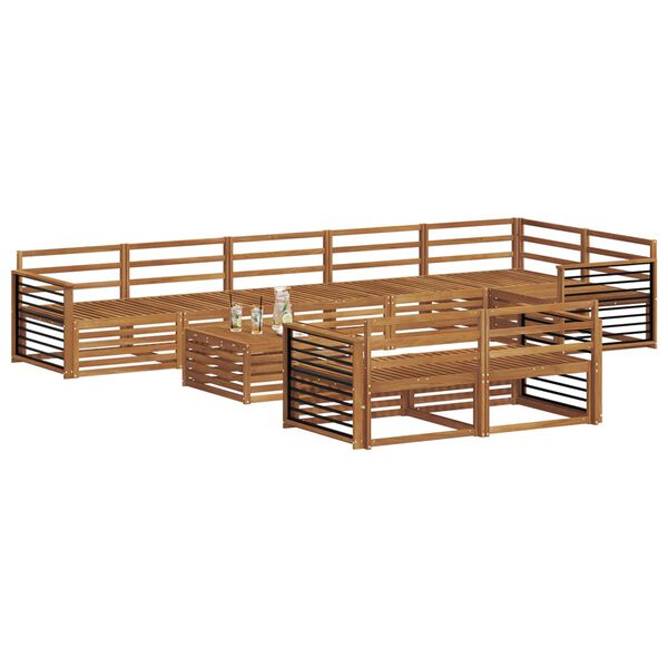 vidaXL Outdoor Sofa Set 9 pcs Natural