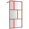 vidaXL Walk-in Shower Wall with Clear ESG Glass Red 115x195 cm