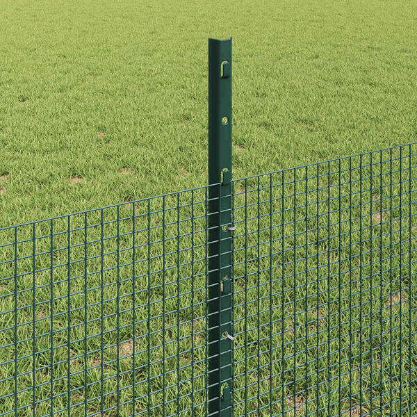vidaXL Fence with Post Green 0.5 x 50 m Steel and PVC