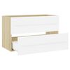 vidaXL 2 Piece Bathroom Furniture Set White and Sonoma Oak Engineered Wood