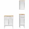 vidaXL Bathroom Furniture Set FLORO 3 pcs White Solid Pine Wood