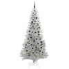 vidaXL Christmas Tree with 300 LEDs with Stand Silver 240 cm PET