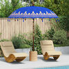 vidaXL Balinese Parasol Blue 215 x 215 x 260 cm Cotton and Wood
